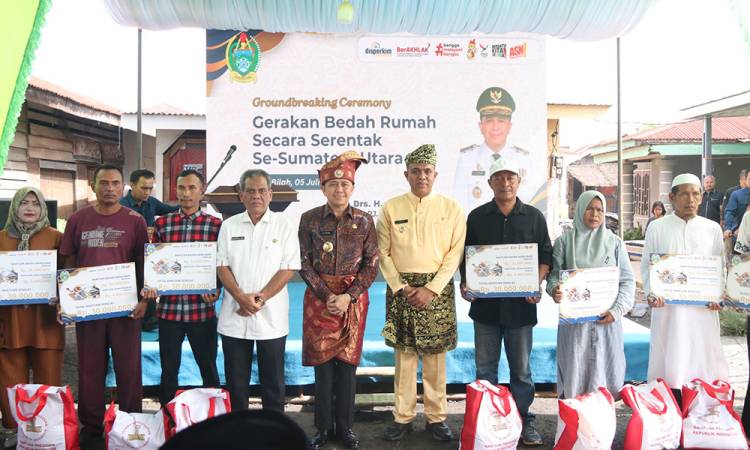 Gebrakan Pj Gubernur Fatoni Canangkan Gerakan Bedah Rumah Serentak Se-Sumut