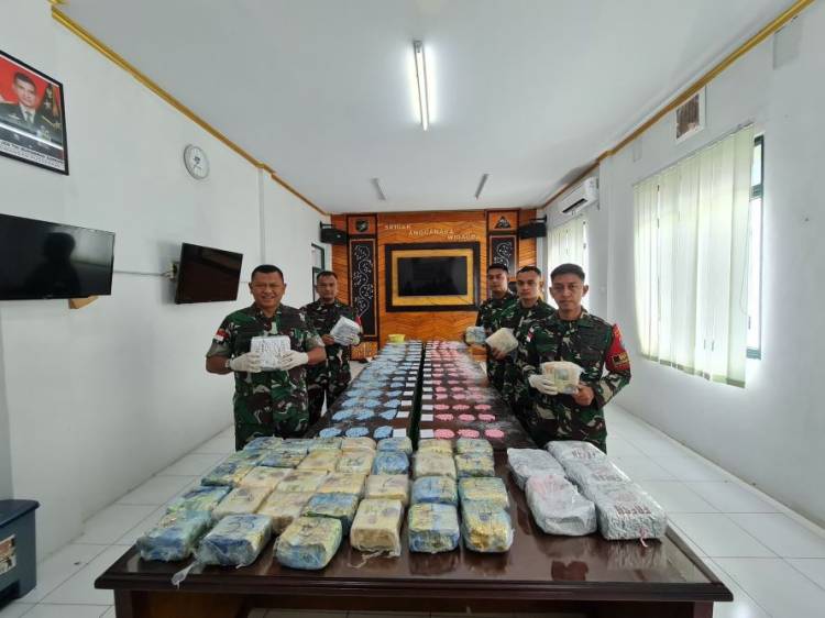Aksi Cepat TNI Berhasil Gagalkan Penyelundupan 35,9 Kg Sabu dan Ribuan Ekstasi