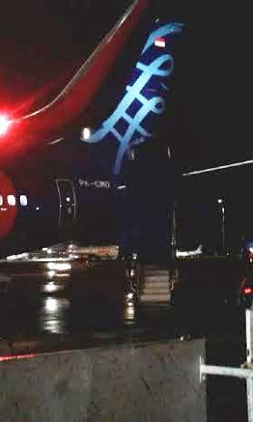 Sayap Belakang Pesawat Sriwijaya Tertimpa Tangga di Bandara Kuala Namu