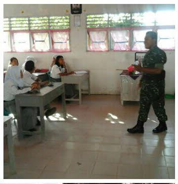 Danramil 02/Tanjung Leidong Beri Pemahaman Wasbang di SMAN 1 Leidong