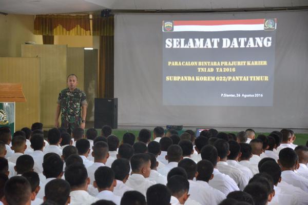 Danrem 022/PT Minta Seleksi Calon Bintara Bersih