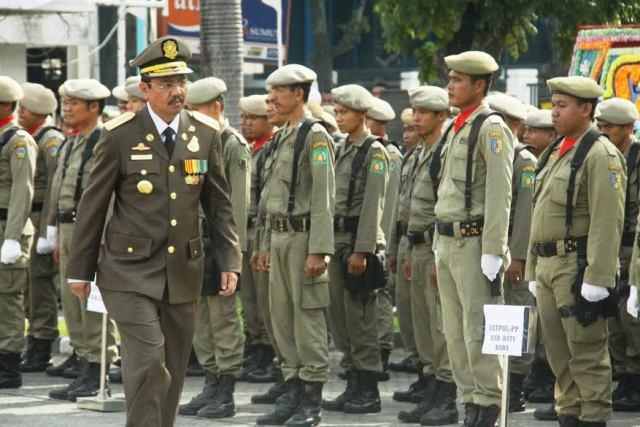 Gubsu Inspektur Upacara Peringatan HUT Pol PP ke-66 Tingkat Provsu