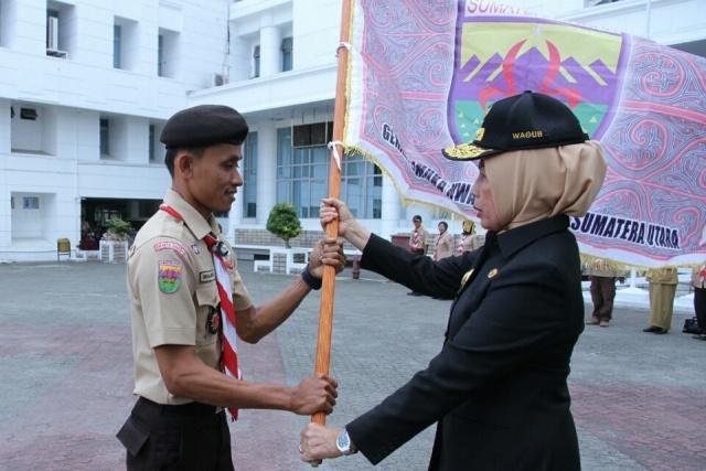 Lepas Kontingen Raimuna Nasional XI 2017, Wagubsu Minta Peserta Sumut Jaga Kekompakan 