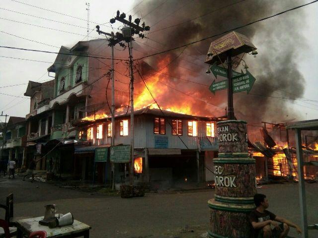 6 Ruko di Pekan Bahorok, Langkat, Musnah Dilalap Api