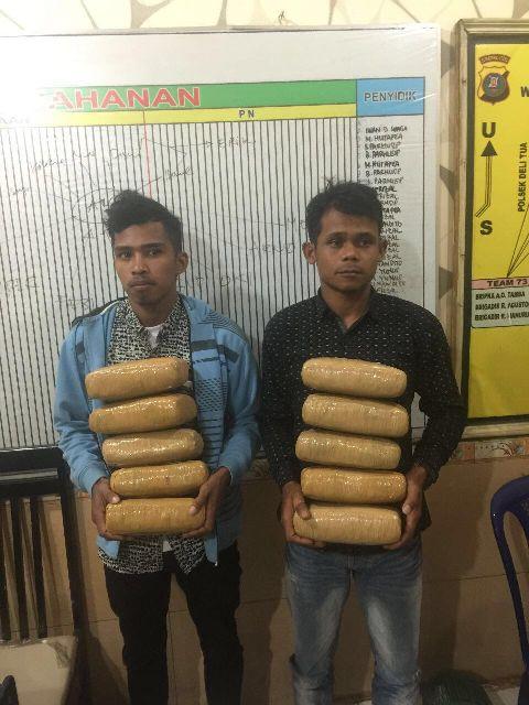 Bawa Ganja, Dua Pemuda Aceh Diamankan Polisi di Pool Bus Rapi di Jalan SM Raja Medan