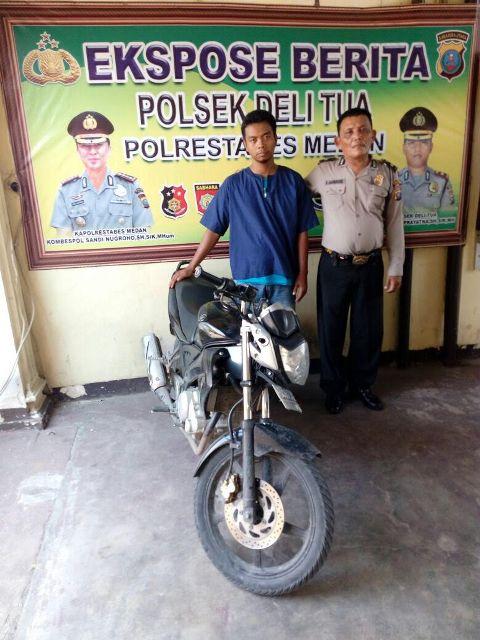 Curi Motor di Depan Warnet Jalan Al Falah, Nasution Dibekuk Personel Polsek Delitua
