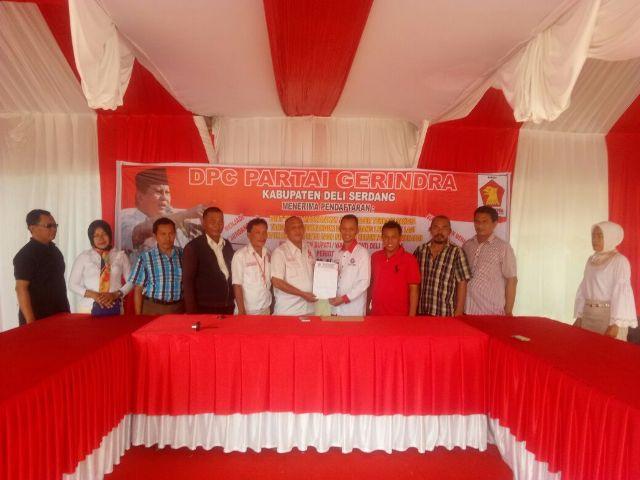 Sofyan Nasution Daftar Balon Bupati ke Partai Gerindra Deli Serdang