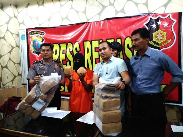 Bawa 16 Kg Ganja ke Pekanbaru, Warga Aceh Diringkus di Stasiun Bus ALS Jalan SM Raja