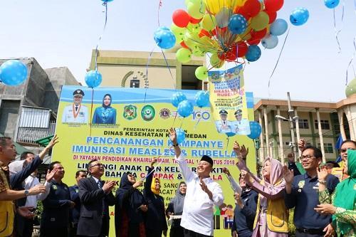 Walikota Medan Canangkan Kampanye Imunisasi Measles dan Rubella Tahun 2018
