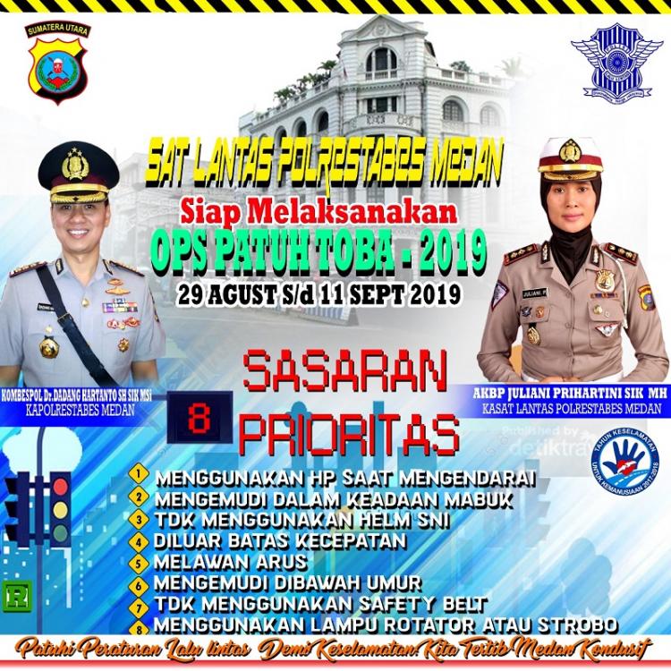 Ada 8 Jenis Pelanggaran Yang Akan Ditilang dalam Ops Patuh Toba Polrestabes Medan