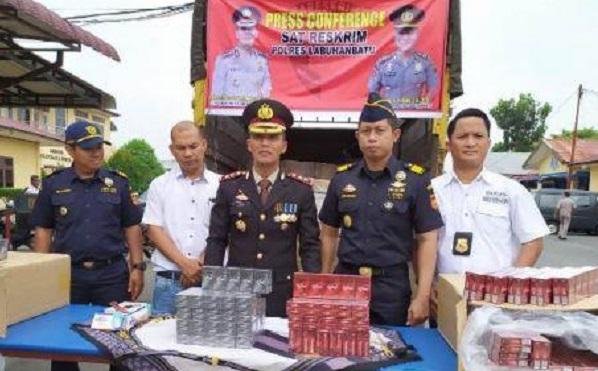 Dokumen Tak Lengkap, Sebanyak 40 Ribu Bungkus Rokok Luffman Diamankan Polres Labuhanbatu 