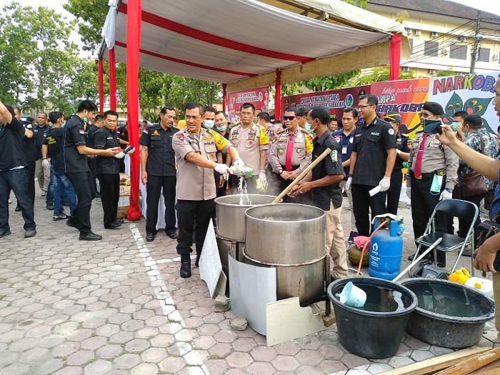 Ratusan Kilo Narkotika Dimusnahkan Polda Sumut