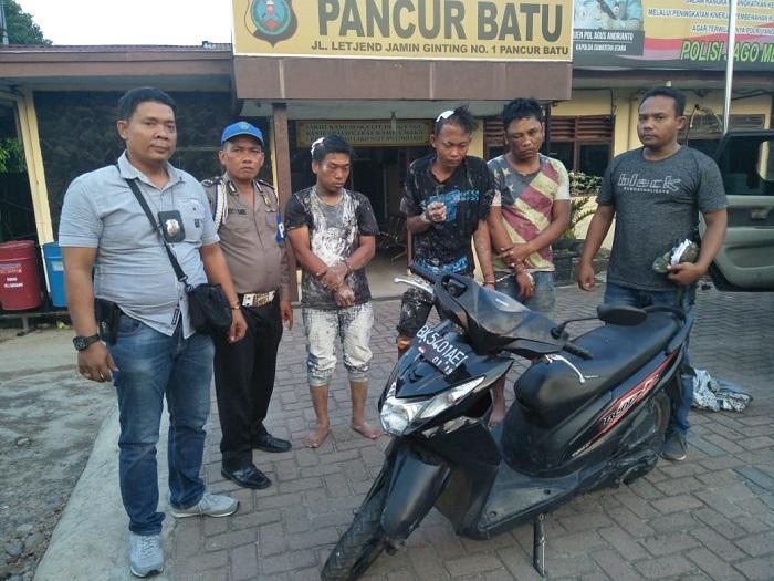 Polsek Pancurbatu Tangkap Tiga Komplotan Curanmor di Jamin Ginting