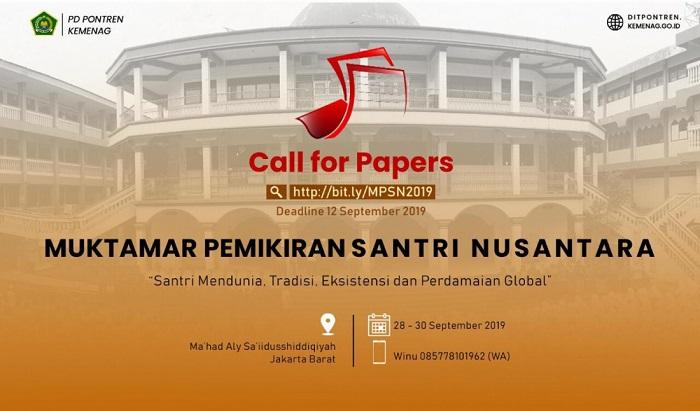 Seleksi Muktamar Pemikiran Santri Nusantara 2019 Dibuka Hingga 12 September