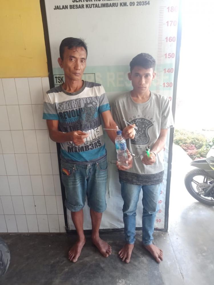 Gerebek Kampung Narkoba, Polsek Kutalimbaru Tangkap Dua Pecandu Sabu