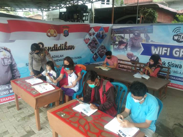 Polsek Tanjung Morawa Buat Pondok Belajar Online/Daring Bantu Pelajar
