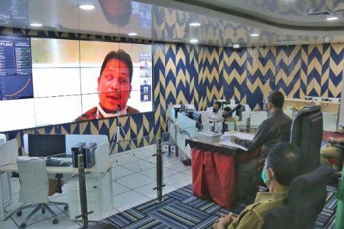 Sekda Kota Medan Mengikuti Rapat Koordinasi Monitoring dan Evaluasi MCP 2020