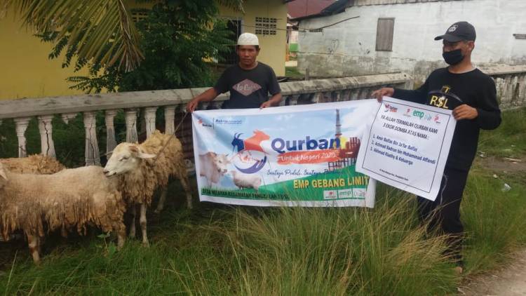 EMP Gebang Ltd Bagikan Hewan Qurban ke Masyarakat Kabupaten Langkat