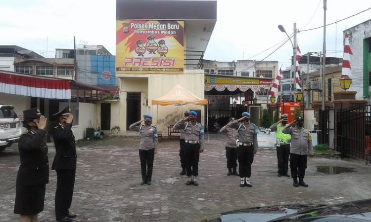 Polsek Medan Baru Gelar Upacara HUT ke-76 Kermerdekaan RI secara Sederhana