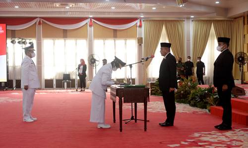 Lantik Walikota Pematangsiantar dan Tanjungbalai, Gubernur Edy Rahmayadi Minta Percepat Serapan Anggaran