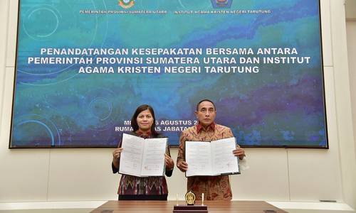 Teken Kesepakatan dengan IAKN Tarutung, Edy Rahmayadi Ingatkan Pentingnya Link and Match Pendidikan Tinggi dan Lapangan Kerja