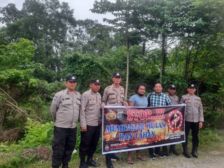 Operasi Karuna Toba 2023, Polrestabes Medan Ajak Warga Pancur Batu Cegah Kebakaran Hutan