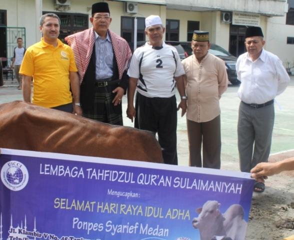 Keluarga Besar Kanwil Kemenagsu Sembelih Lima Ekor Lembu Kurban