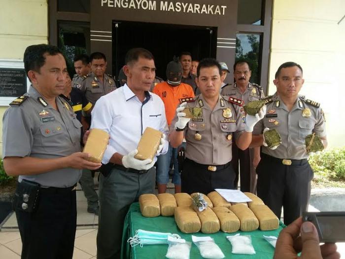 15 Kilogram Ganja Menuju Pekan Baru, Berhasil Diamankan Polres Langkat