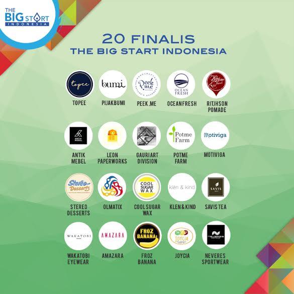 Inilah 20 Brand Terpilih di Final Kompetisi The Big Start Indonesia
