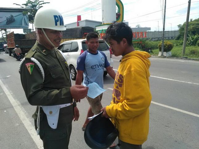 Subdenpom dan Satlantas Polres Binjai Razia di Jalan Soekarno-Hatta Binjai