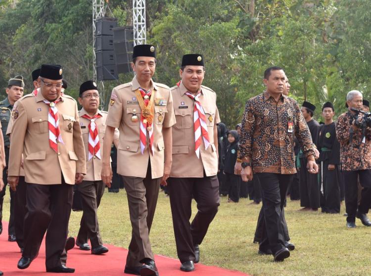 Presiden Jokowi Buka Perkemahan Wirakarya Pramuka Maarif NU Nasional II