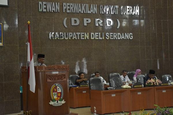 Bupati Deliserdang Sampaikan Nota Keuangan P-APBD 2018