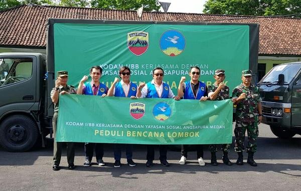 Kodam I/BB Kirim Bantuan ke Korban Gempa Lombok