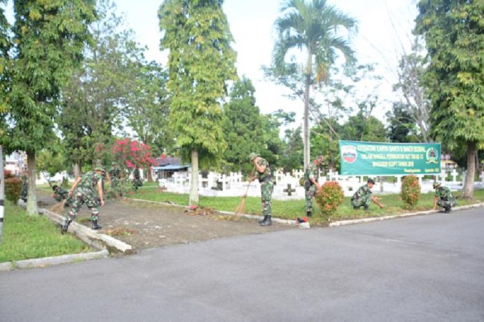 Jelang HUT TNI ke-73, Korem 022/PT Karya Bhakti di TMP Pematangsiantar