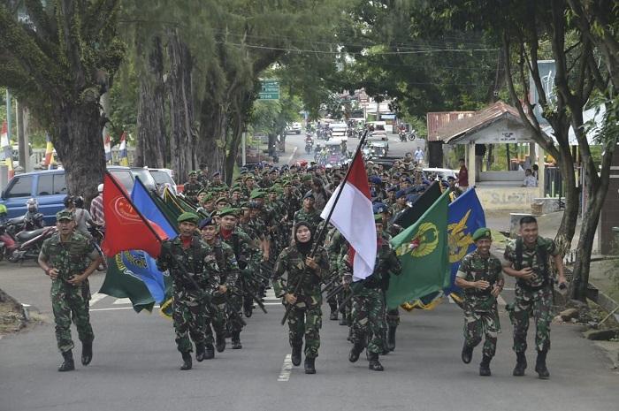 TNI Gelar Pawai Kirab Bendera Merah Putih dari Sabang sampai Merauke