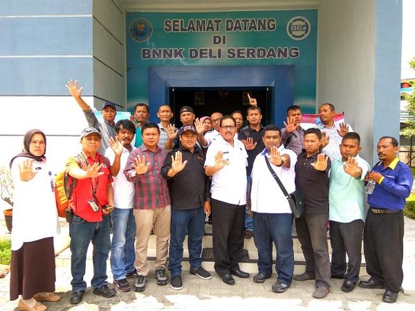 BNN Deli Serdang Lakukan Tes Urine kepada para Awak Media