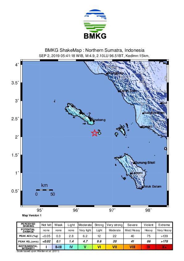 Pantai Barat Sumatera Diguncang Gempa Bumi 5 SR