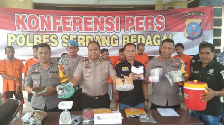 Dalam Sepekan, Polres Sergai Tangkap 9 Pelaku dan Lumpuhkan 1 Tersangka Kasus Narkoba