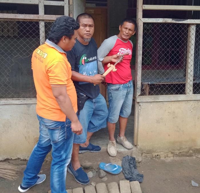 Polsek Pancurbatu Gempur Kampung Narkoba di Desa Lama, Sebilah Keris Diamankan