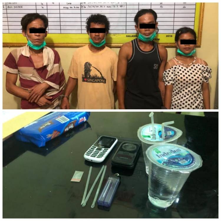 Polisi Tangkap Gadis 19 Tahun sedang Asyik Nyabu dengan 3 Pria di Desa Galang Suka, Deli Serdang