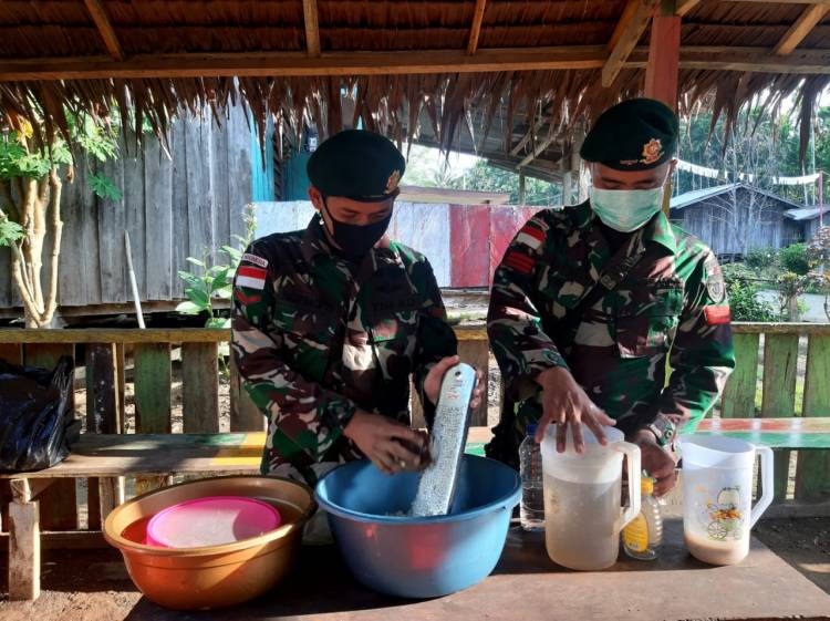 Minyak VCO Produk Satgas Yonif 413 Bremoro Atasi Berbagai Penyakit Dalam