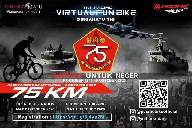 TNI dan Pacific Bike Gelar Lomba Bersepeda Virtual, Rayakan HUT TNI ke-75 Tahun 2020
