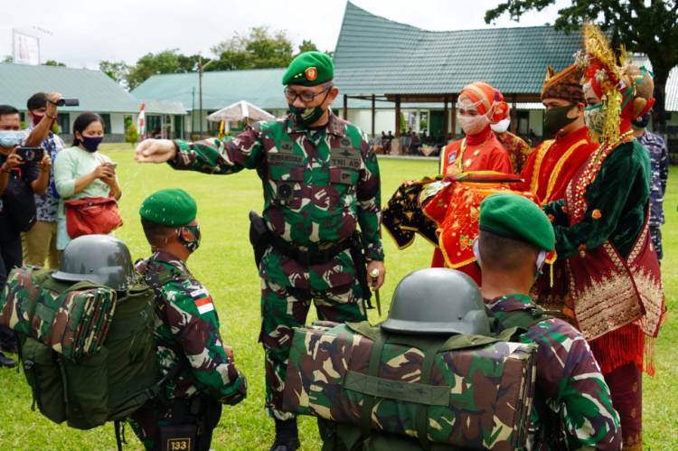 Pangdam I/BB Pimpin Upacara Penyambutan Yonif 133/Yudha Sakti Purna Tugas Satgas Pamtas RI-Malaysia Tahun 2019