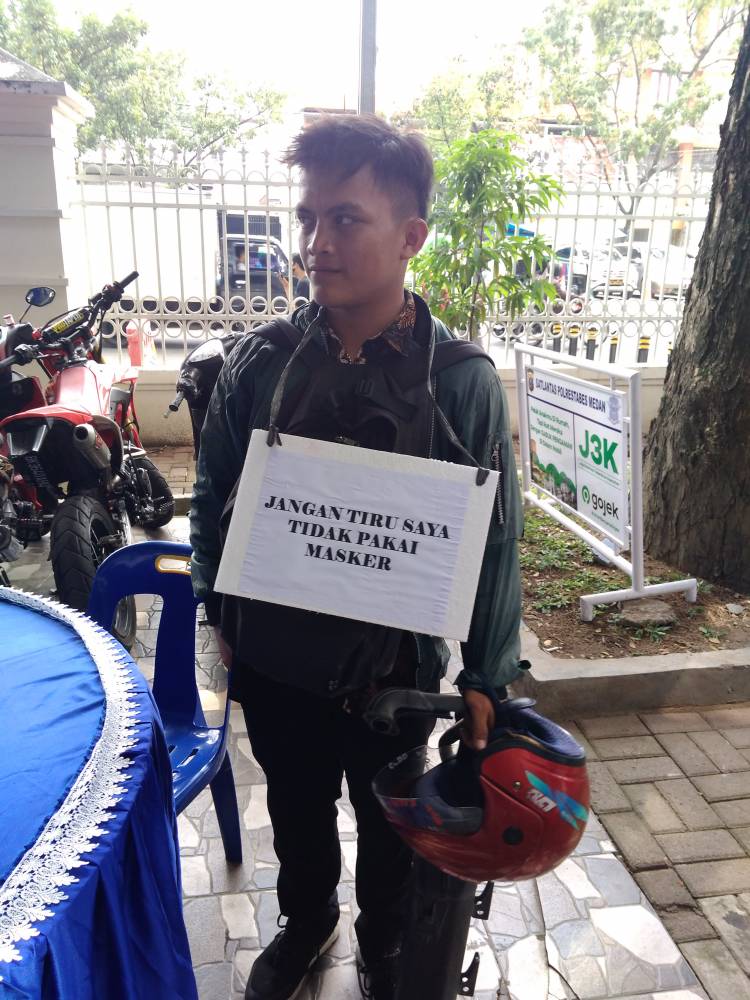 Razia Masker di Lapangan Merdeka, Sejumlah Pengendara Dikenakan Sanksi