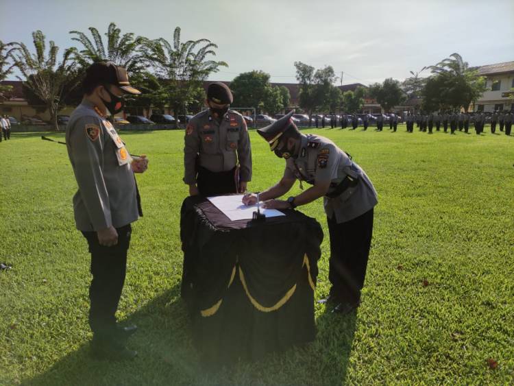 Kapolresta Deli Serdang Pimpin Sertijab Kasat Lantas