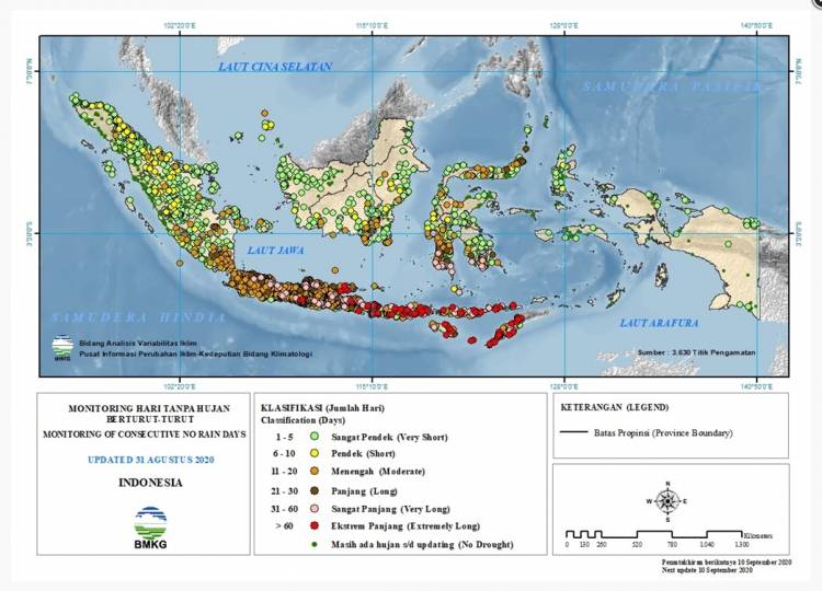 Kepala BMKG: Awal Musim Hujan Dimulai Secara Bertahap Akhir Bulan Oktober