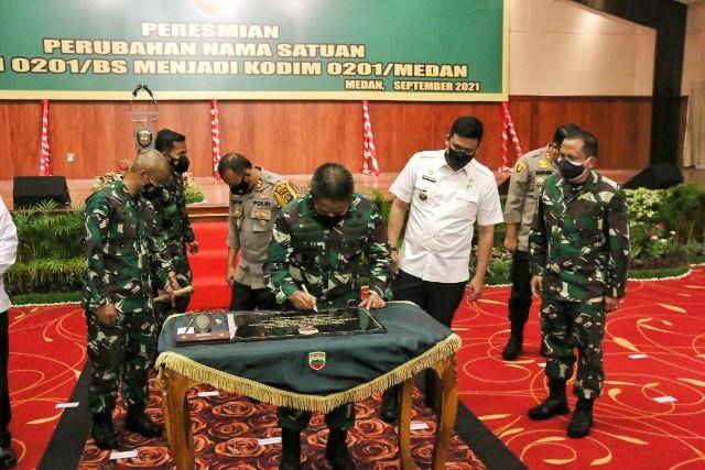 Wali Kota Hadiri Peresmian Nama Satuan Kodim 0201/Medan di Wisma Benteng