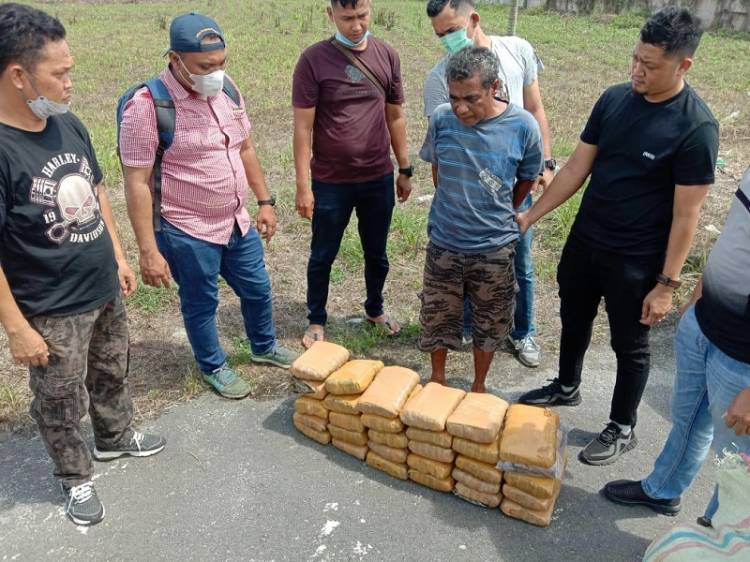 Ditresnarkoba Polda Sumut Gagalkan Peredaran 30 Kg Ganja di Gerbang Tol Belmera