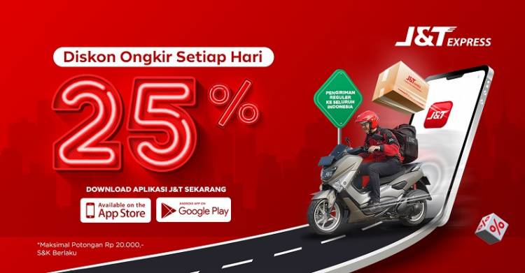 Aplikasi J&T Express Berikan Diskon Ongkir 25% Setiap Harinya