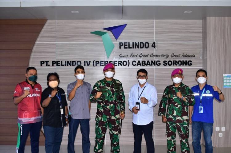 Jalin Sinergitas, Komandan Pasmar 3 Kunker ke PT Pelindo IV Cabang Kota Sorong